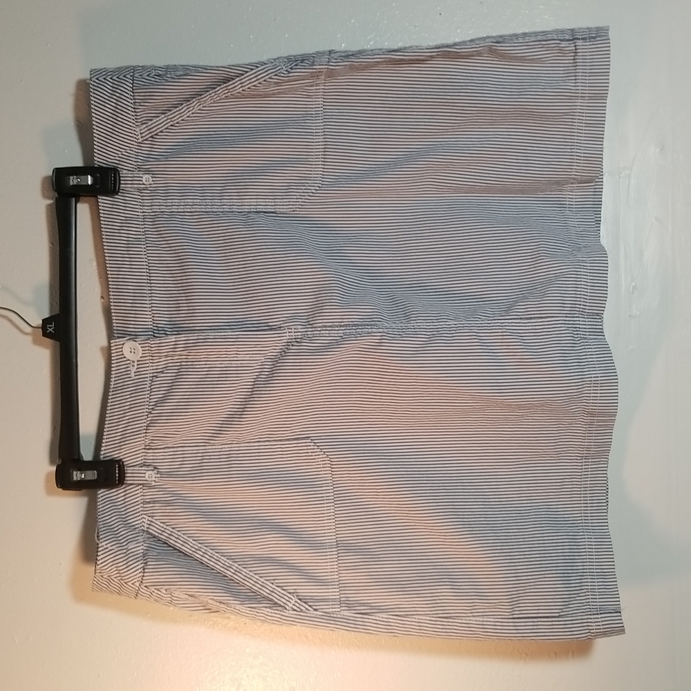 Karen Scott 16 blue/white pinstriped skort EUC